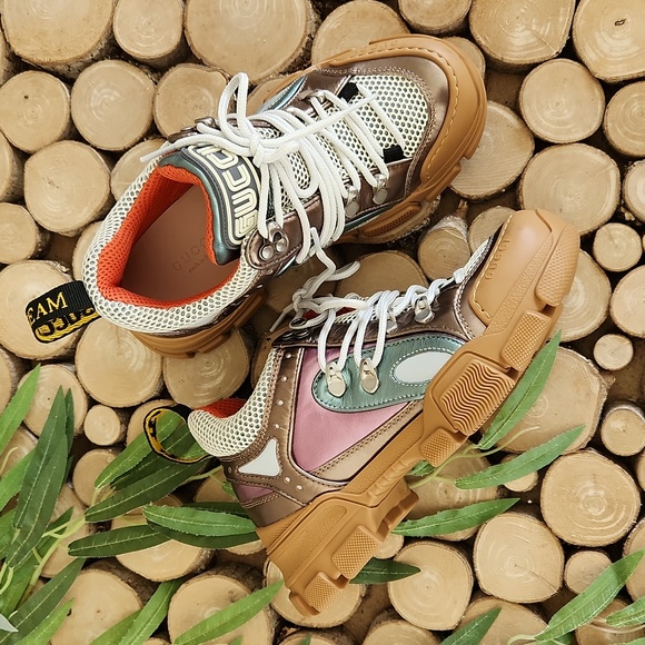 NWOB Gucci Metallic Flashtrek Sneakers - Picture 1 of 10